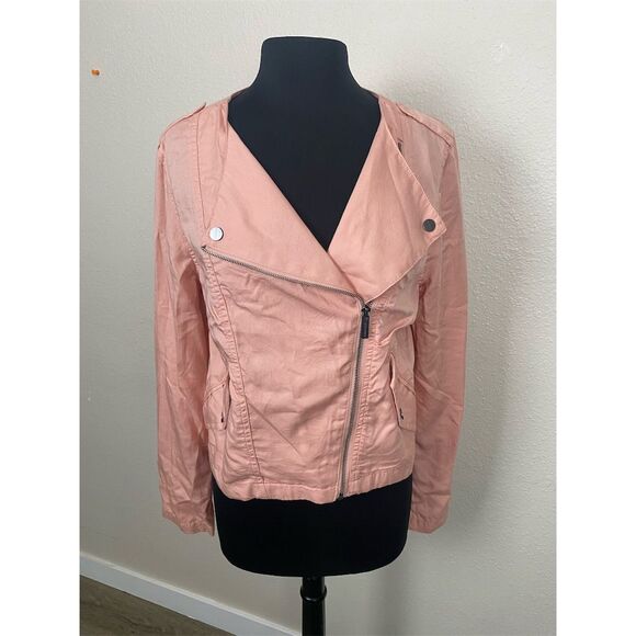 Sanctuary Anthropologie Moto Jacket Size L Blush Pink Zip Casual NWT 2011 - Picture 2 of 13
